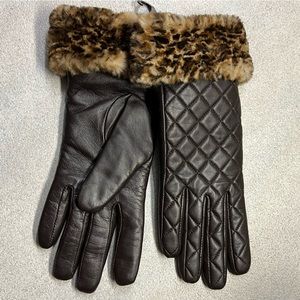 Women’s Dyed Full Skin Mink Leather Gloves Size 7 Color Brown NWOT